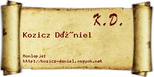 Kozicz Dániel névjegykártya